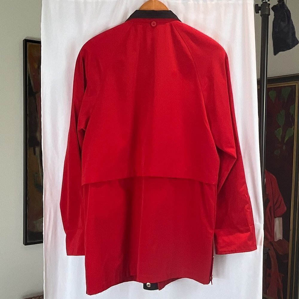 Liz Claiborne Red Rain Storm Flap Jacket/Trench, Size: S - Picture 4 of 7